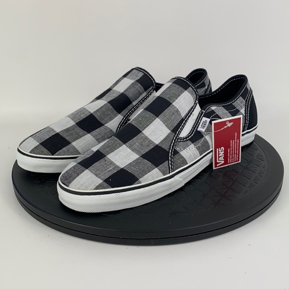 Vans Shoes - Vans Zoey Plaid Black/White Checkered Slip On Shoes Women's Size 9